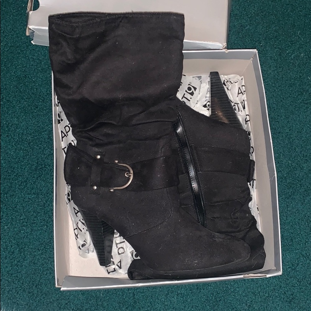 Black High Heeled Booties
